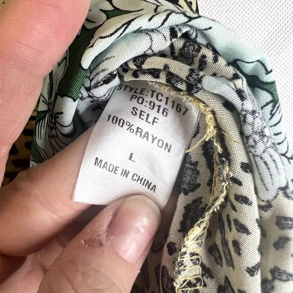 GiGio by UmGee Animal Print‎ Floral Faux Wrap Skirt Size Large - Picture 7 of 9